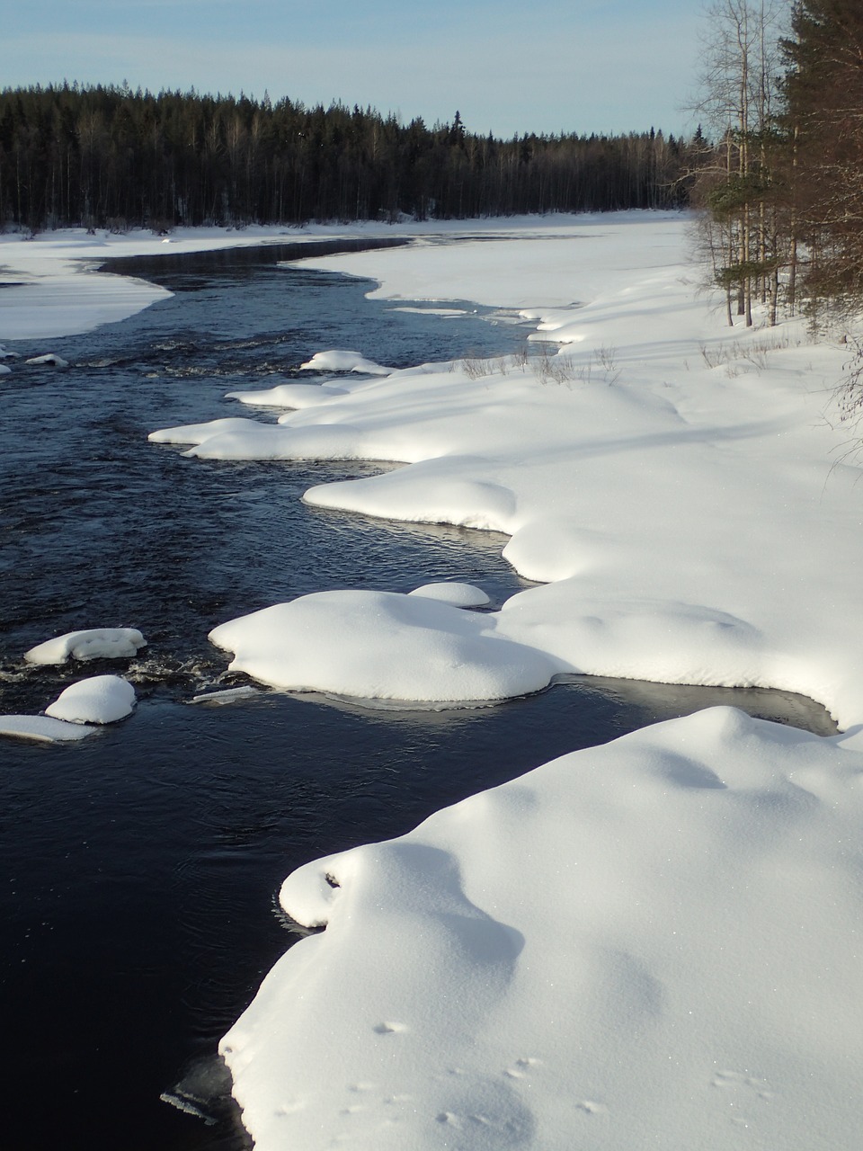 river finland snow free photo
