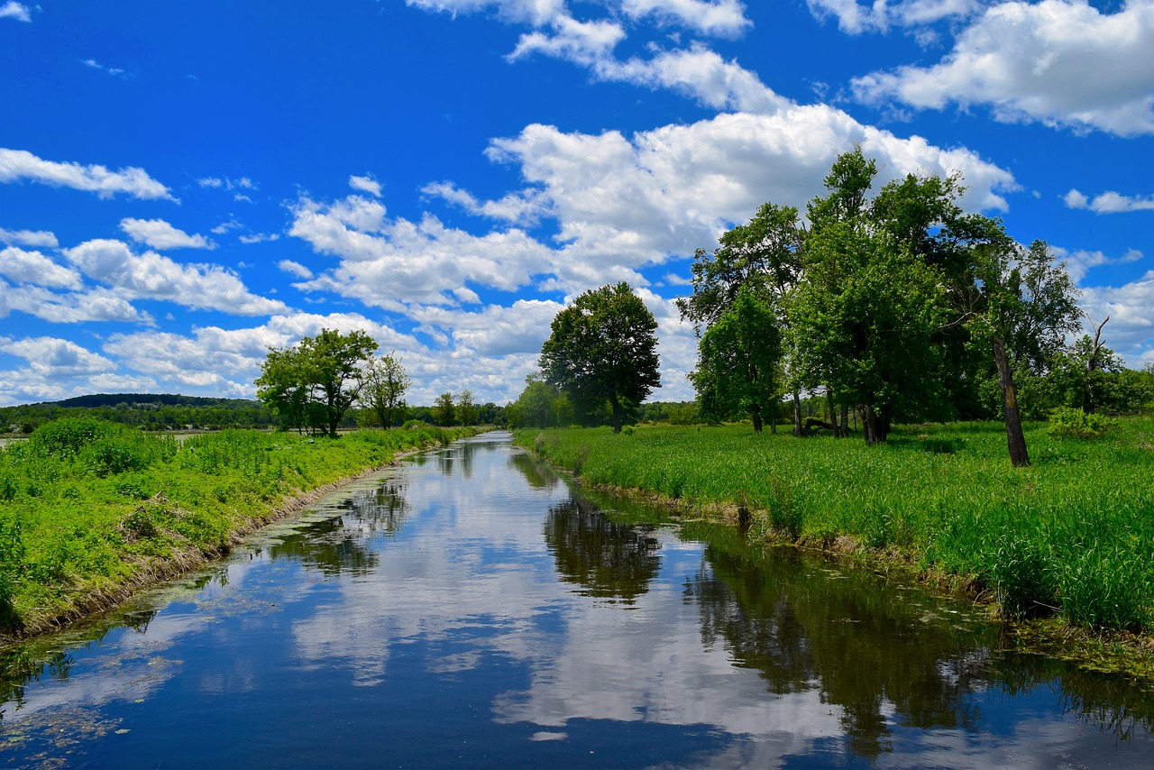 river clouds sky free photo