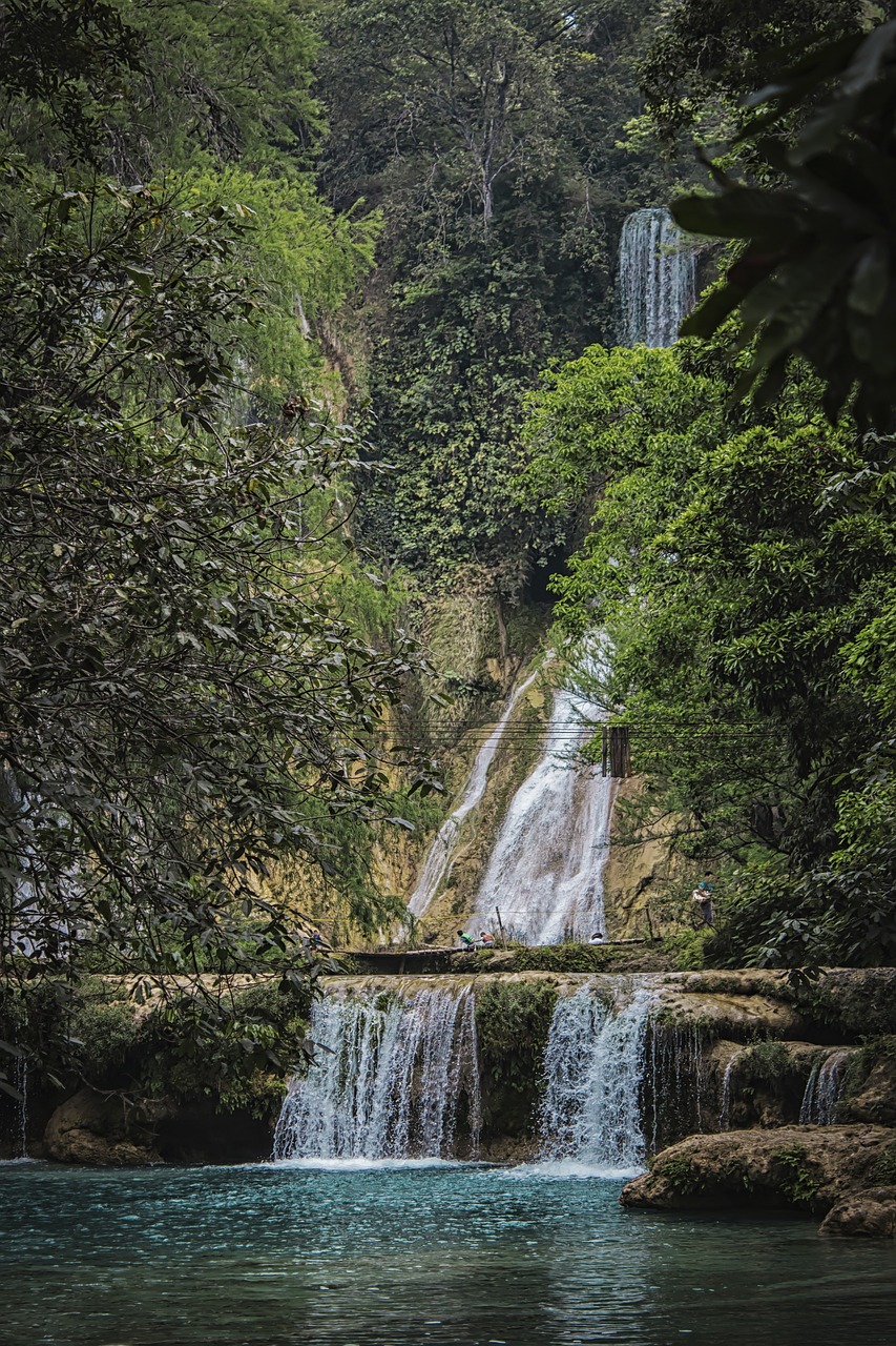 river waterfall forest free photo