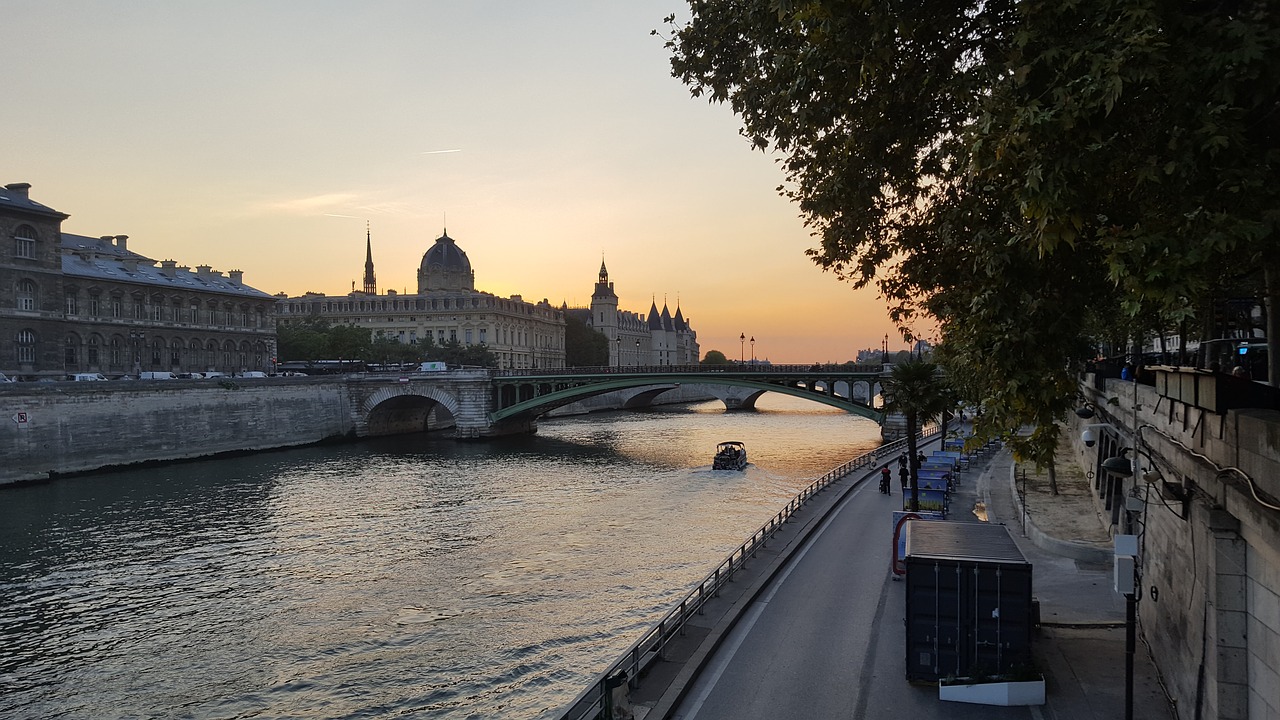 river paris bridge free photo