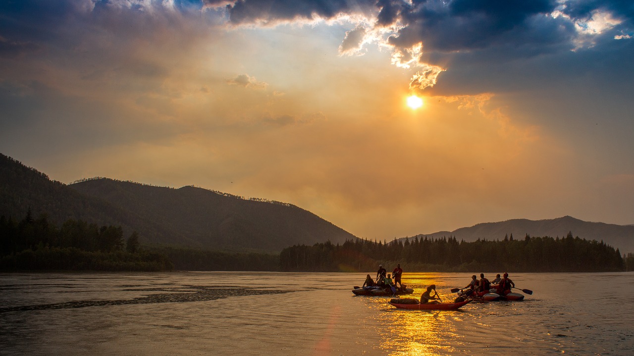 river sunset nature free photo