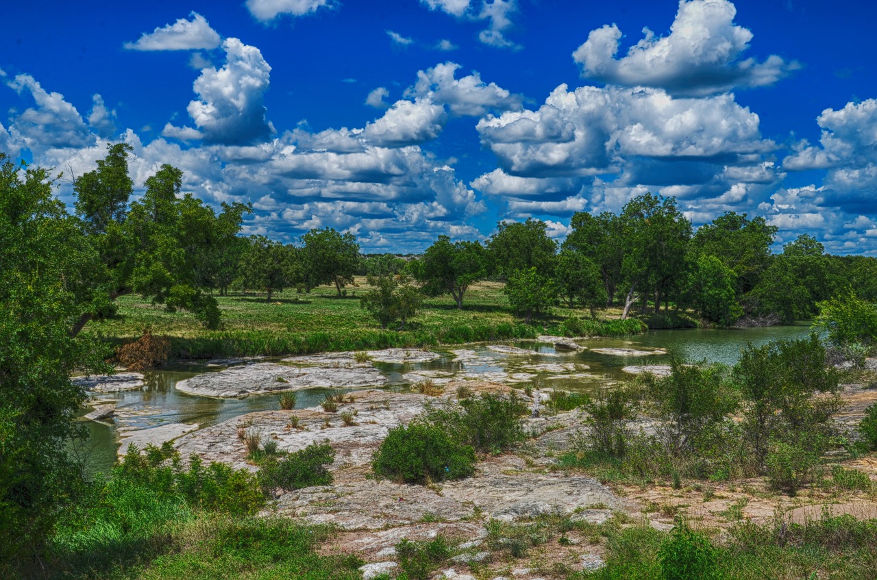 river sky clouds free photo