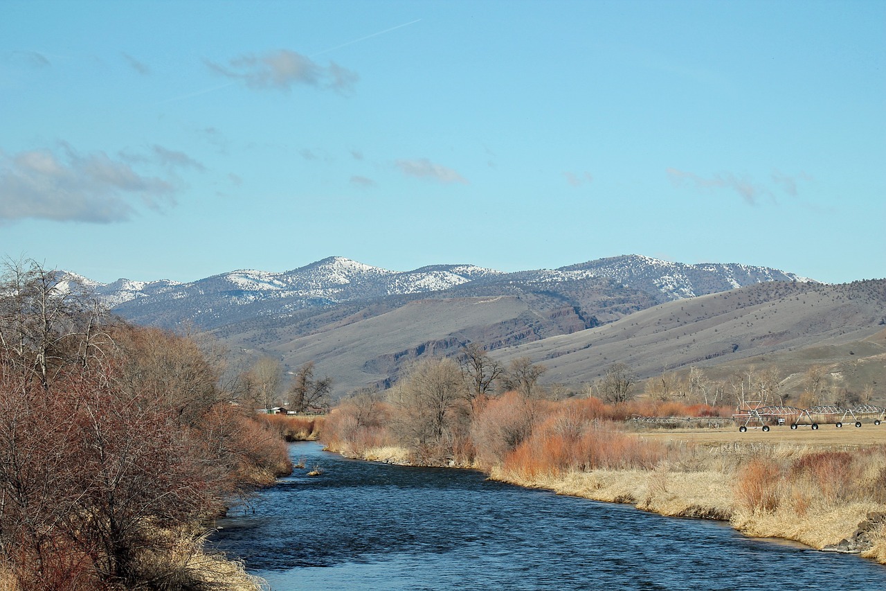 river winter landscape free photo