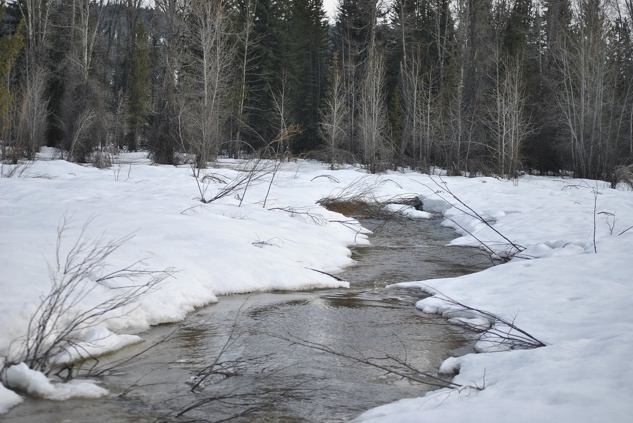 river snow winter free photo