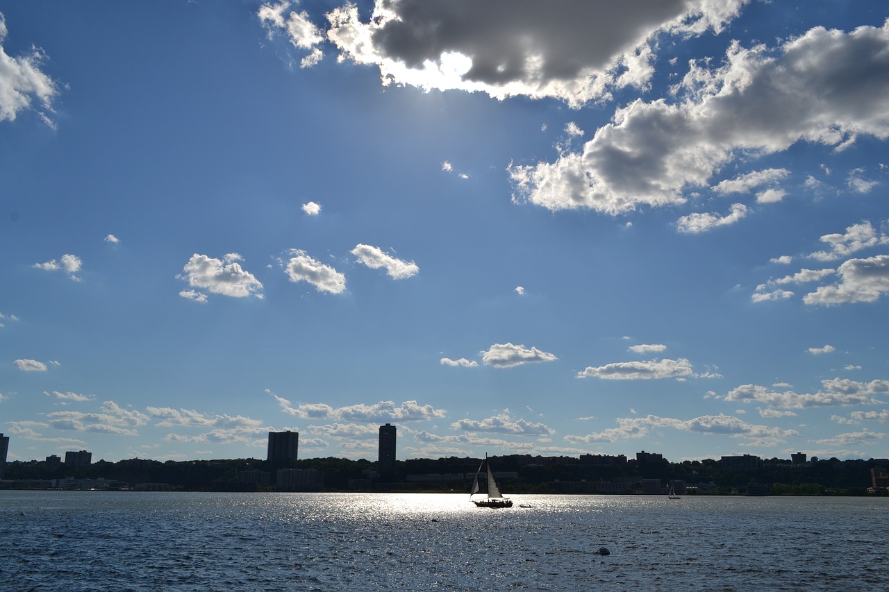 river clouds sky free photo