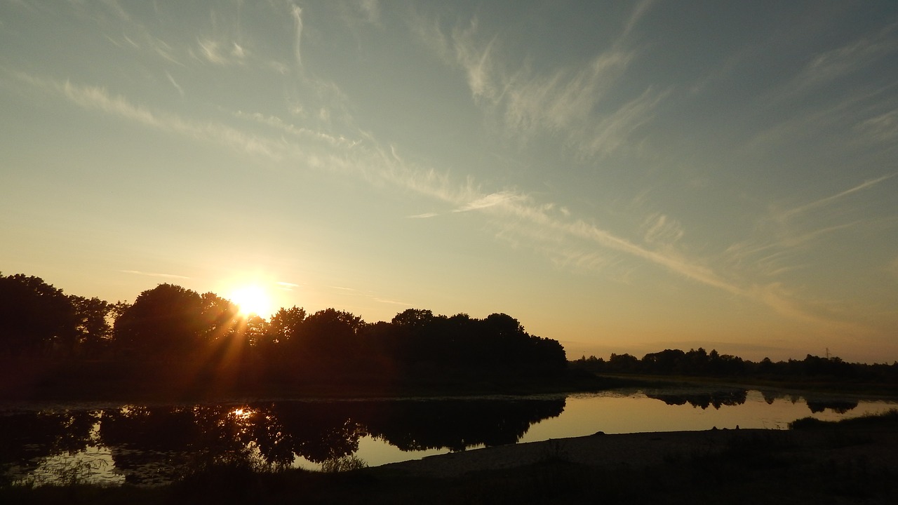 river sunset nature free photo