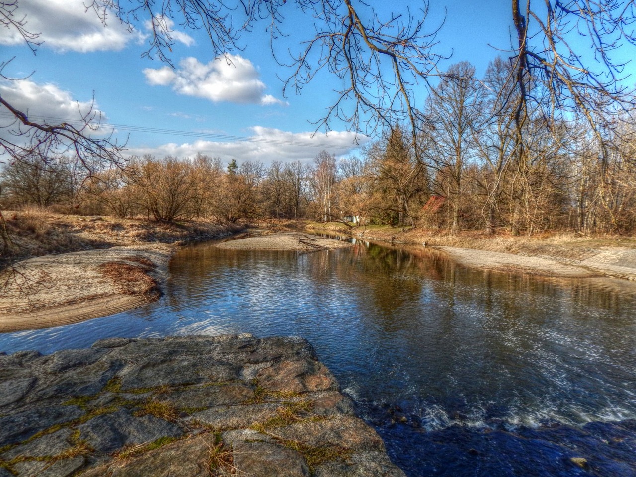 river weir bank free photo