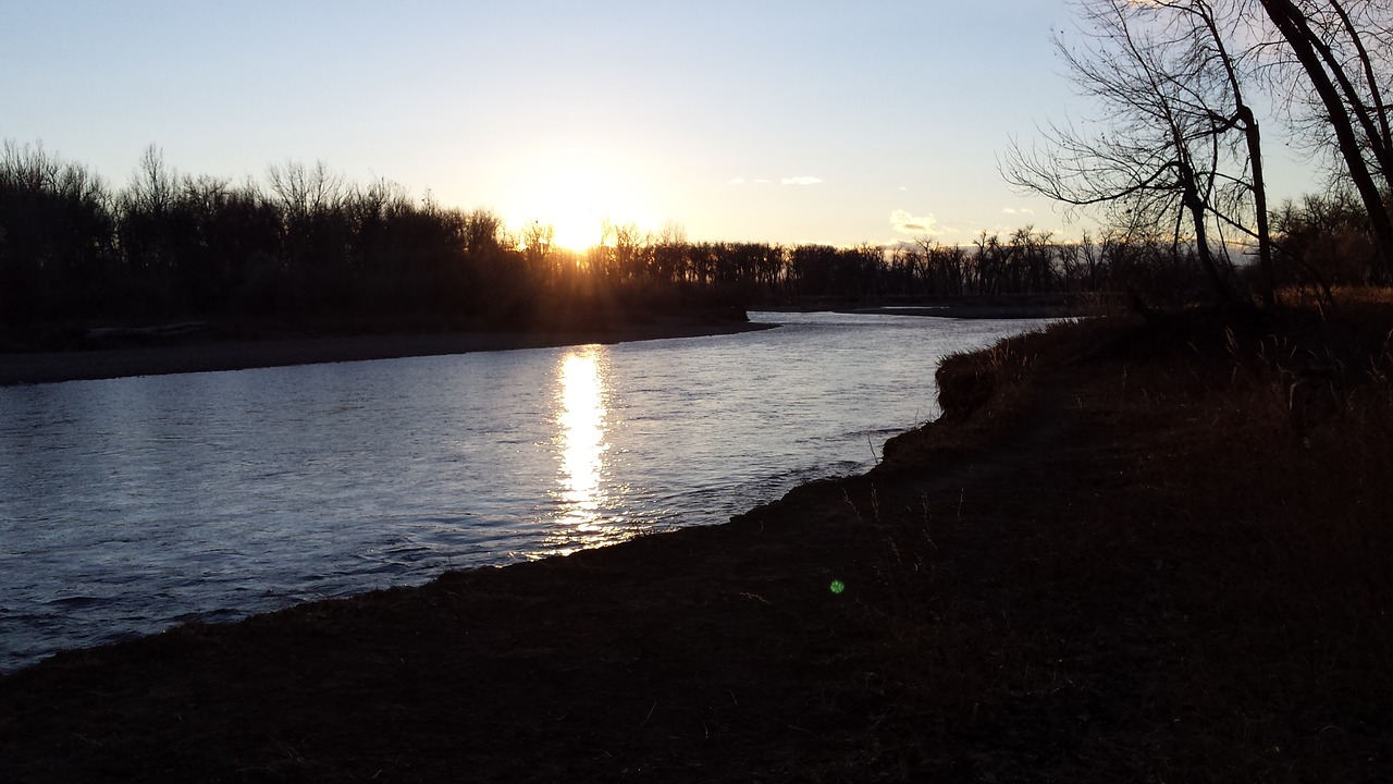 river sunset water free photo