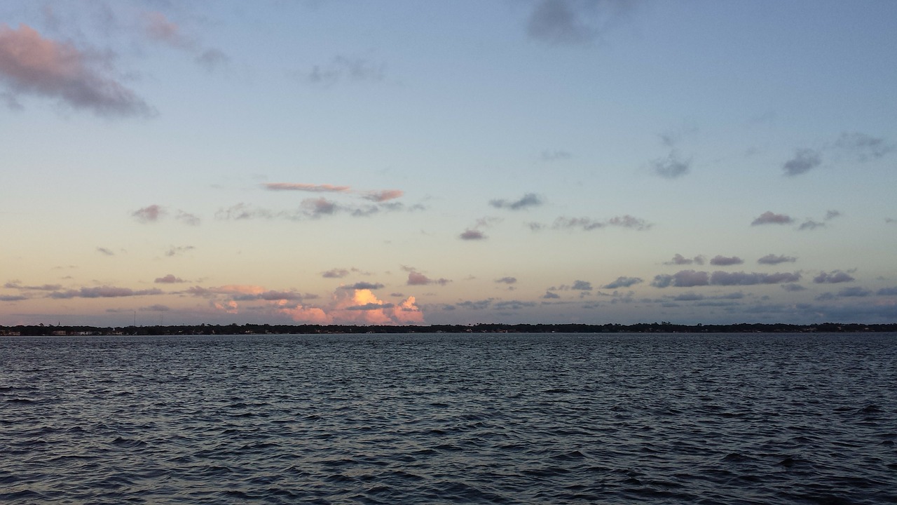 river skyline sunset free photo