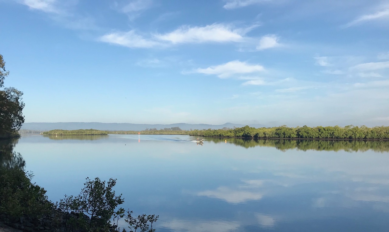 river sunrise morning free photo