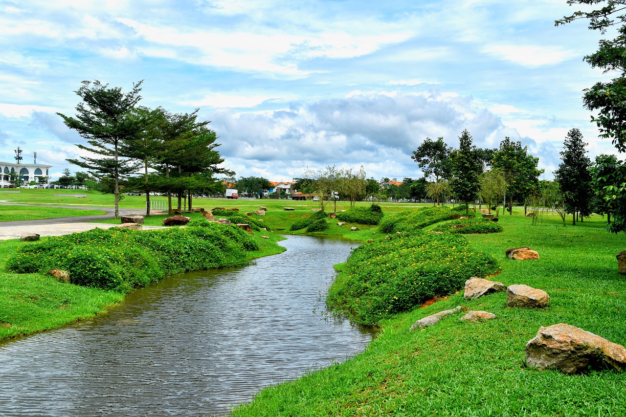 river green landscape free photo