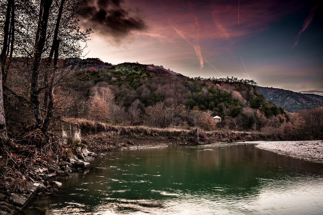 river farmhouse nature free photo