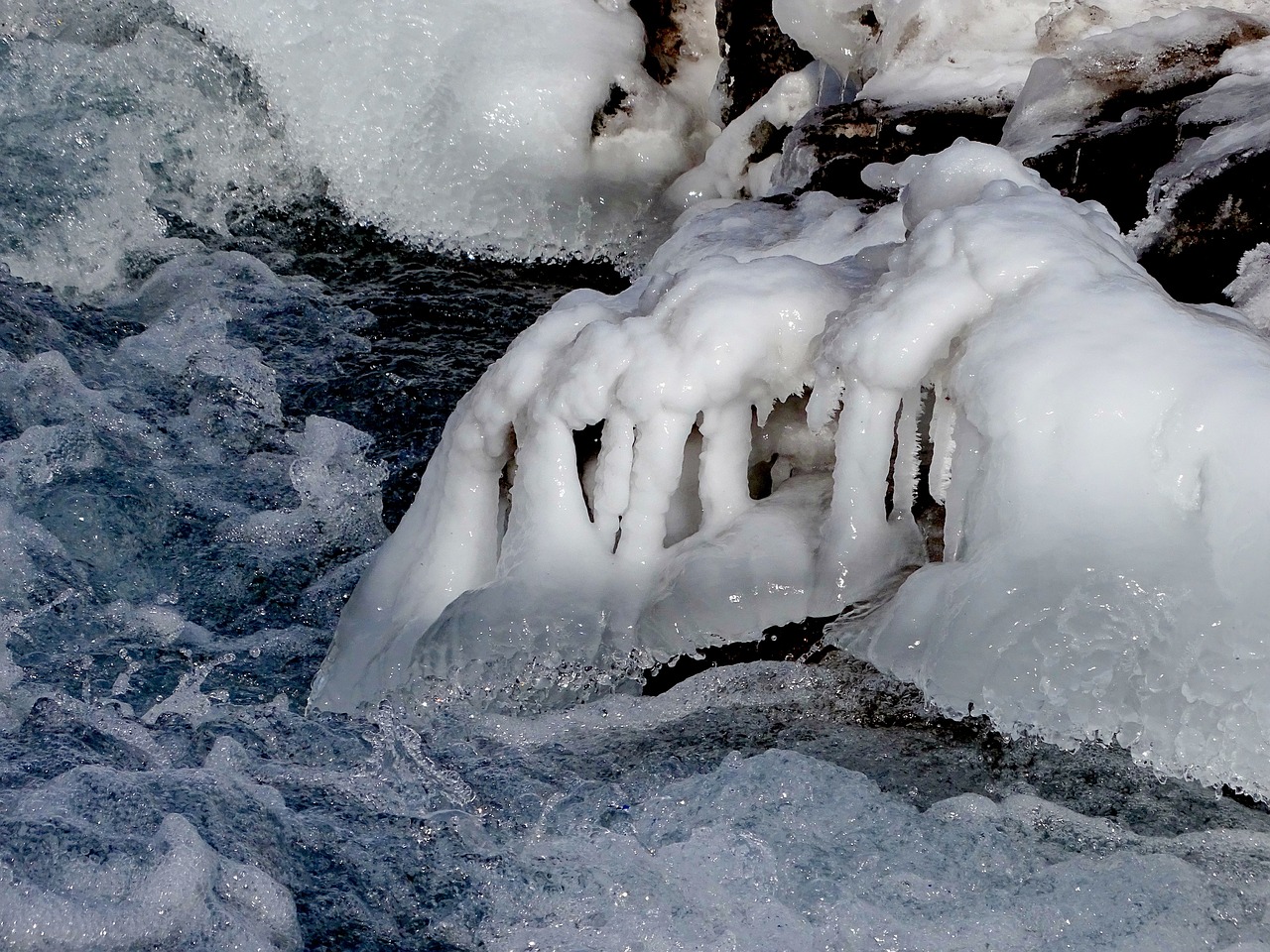 Температура воды в снежном. Лед в природе. Снег и вода. Снежная вода. Лед на реке.