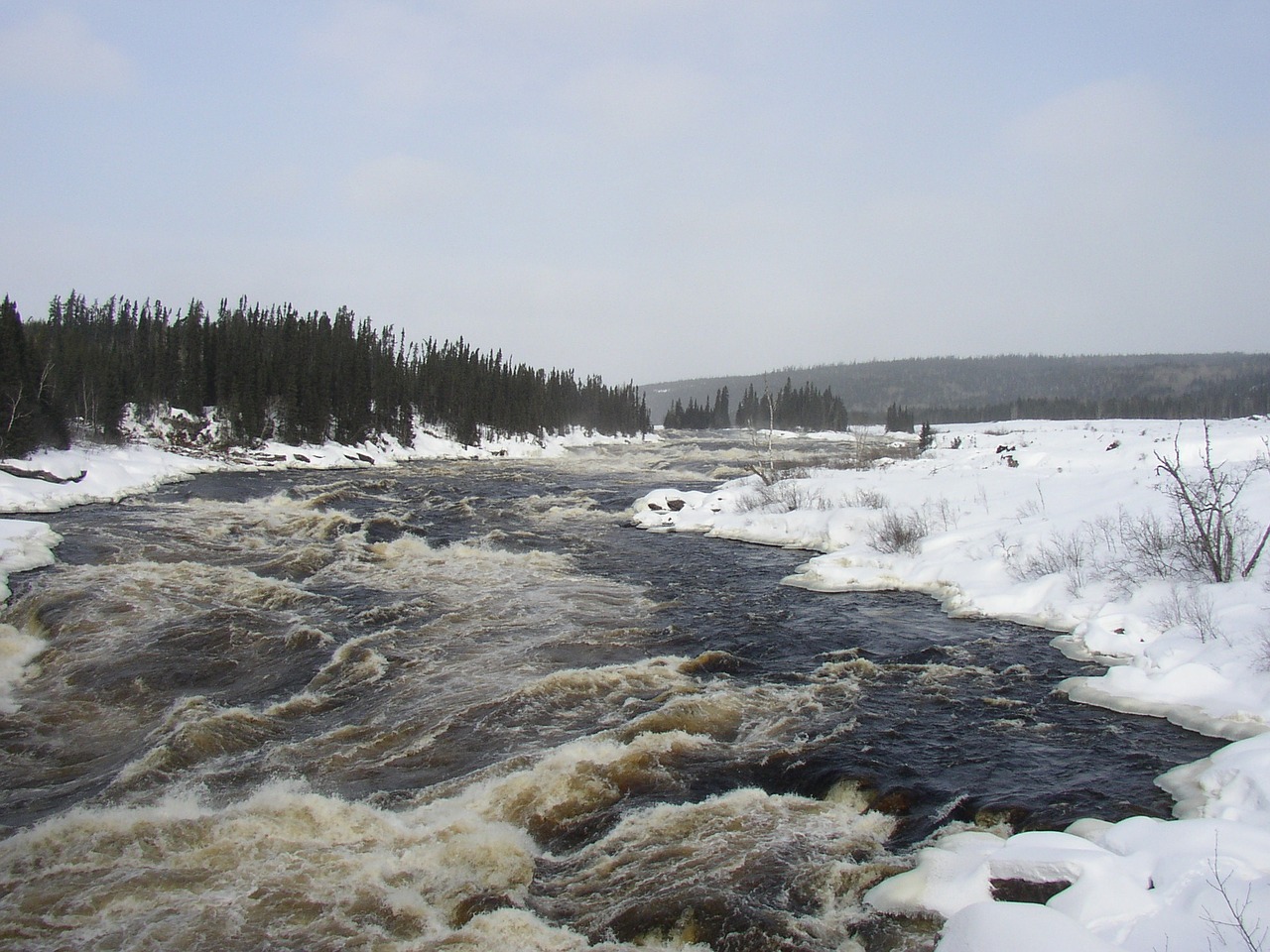 river winter water free photo