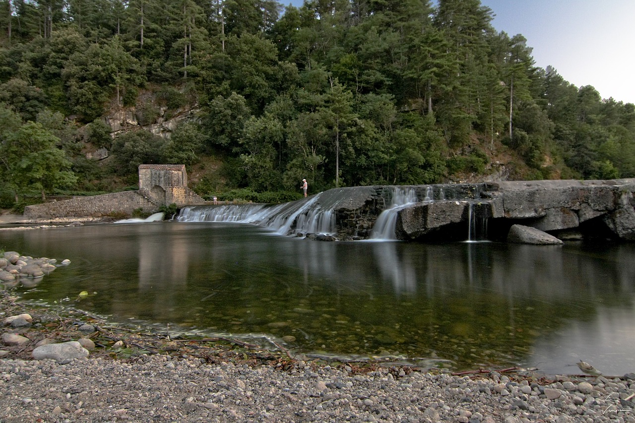 river waterfall ardeche free photo