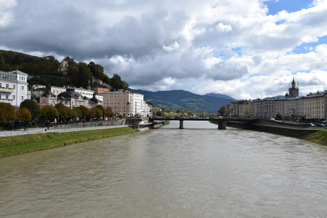 river  clouds  water free photo