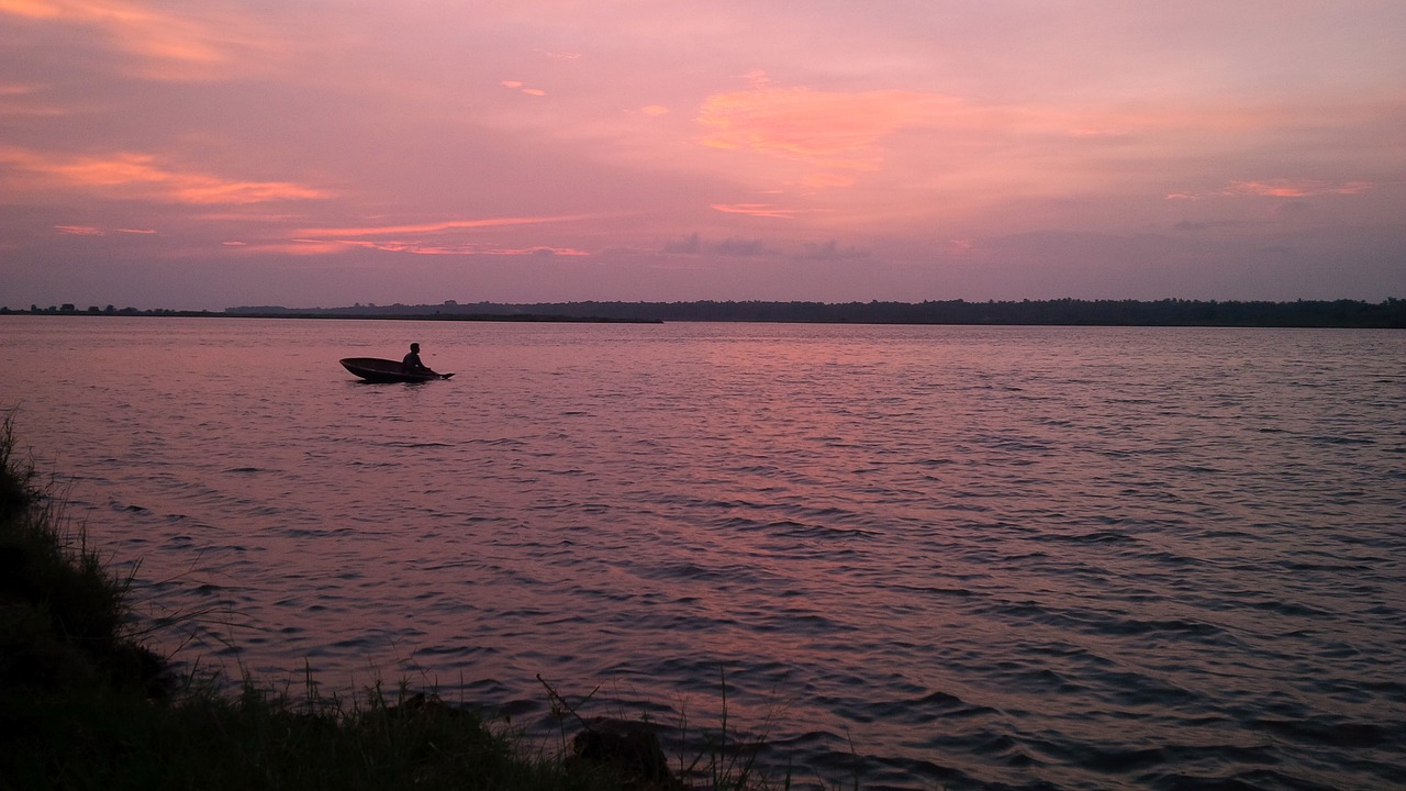 river  kerala  sunset free photo