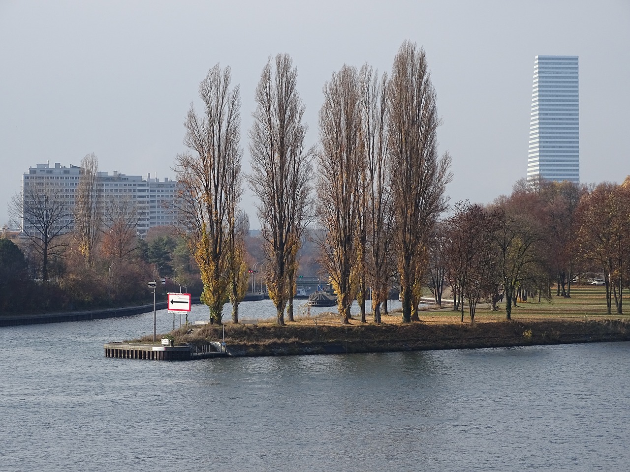 river  rhine  skyscraper free photo