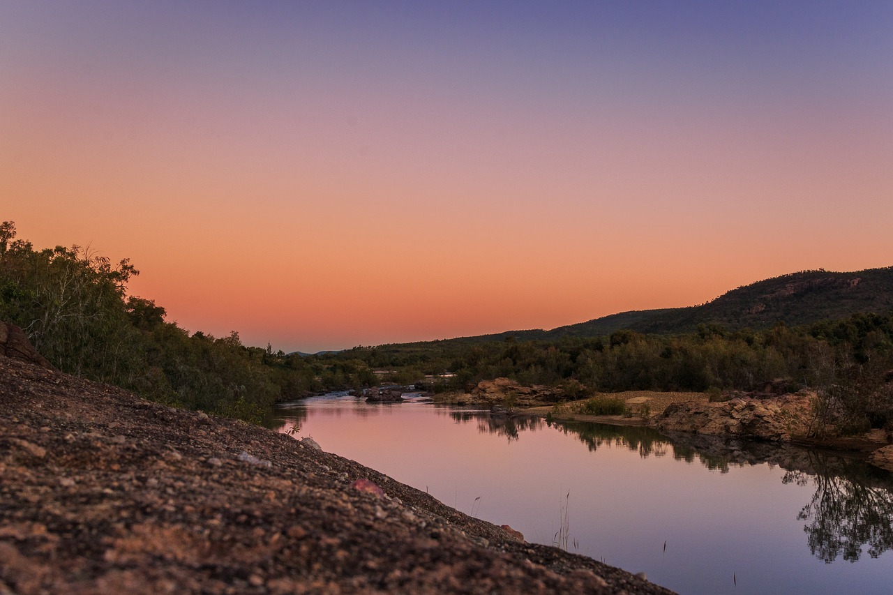 river  sunset  water free photo