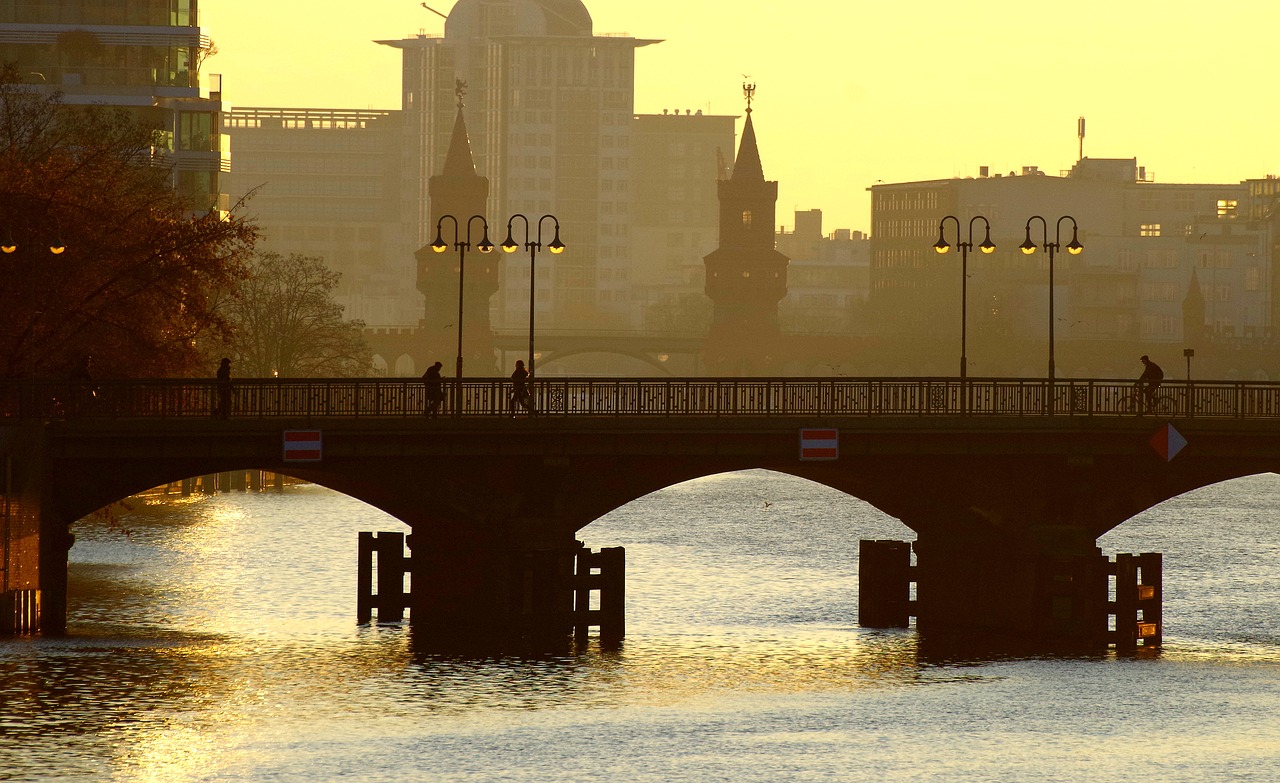 river  bridge  morgenstimmung free photo