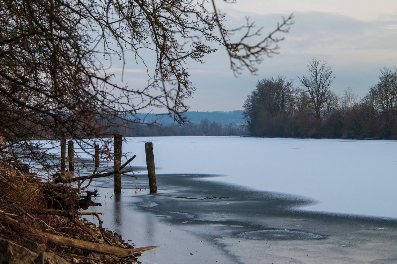 river  gefrohren  winter free photo