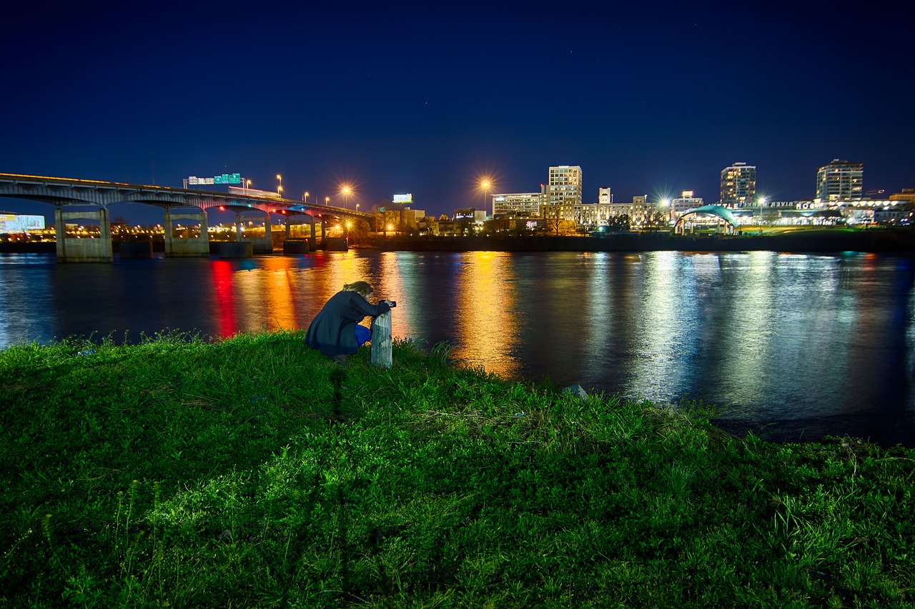 river  night  cityscape free photo