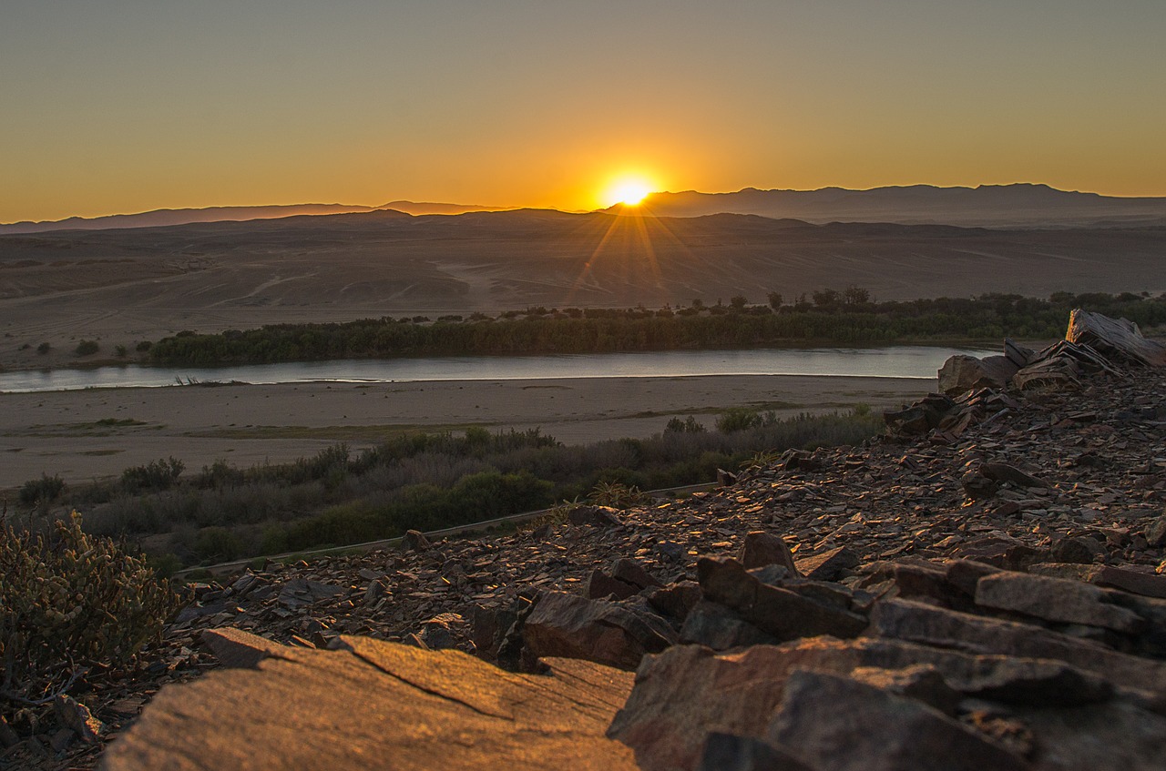 river  desert  sunset free photo