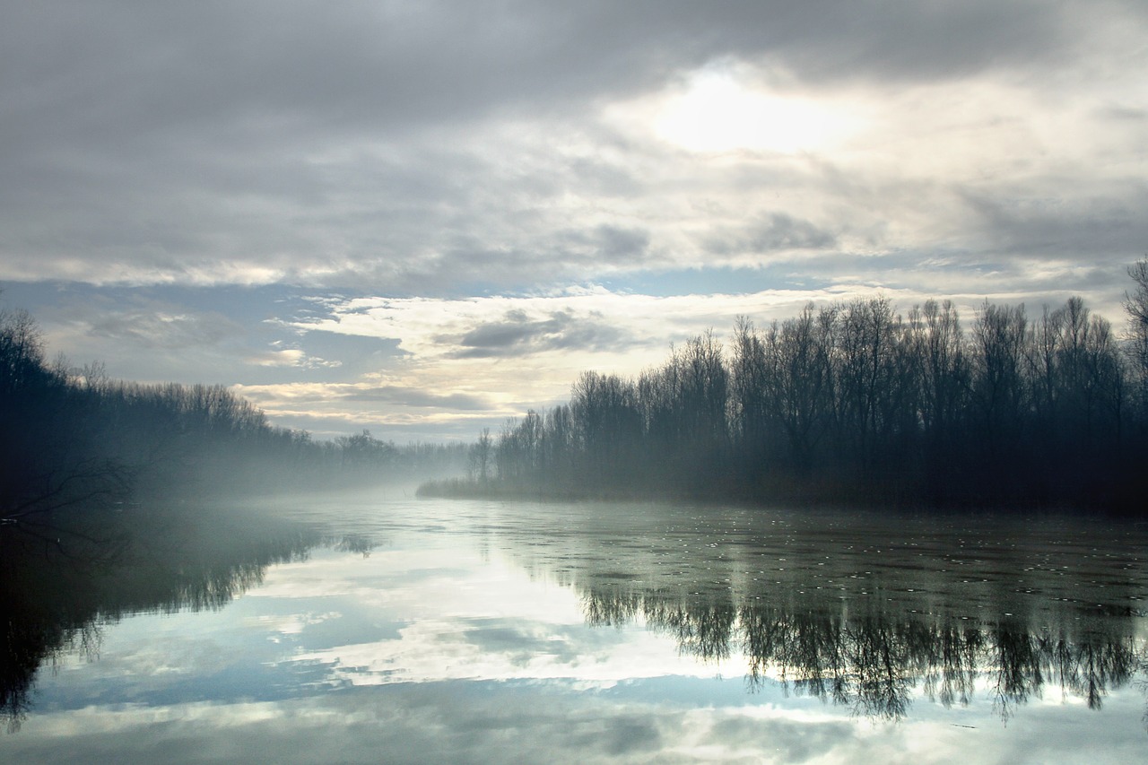 river frosty winter free photo