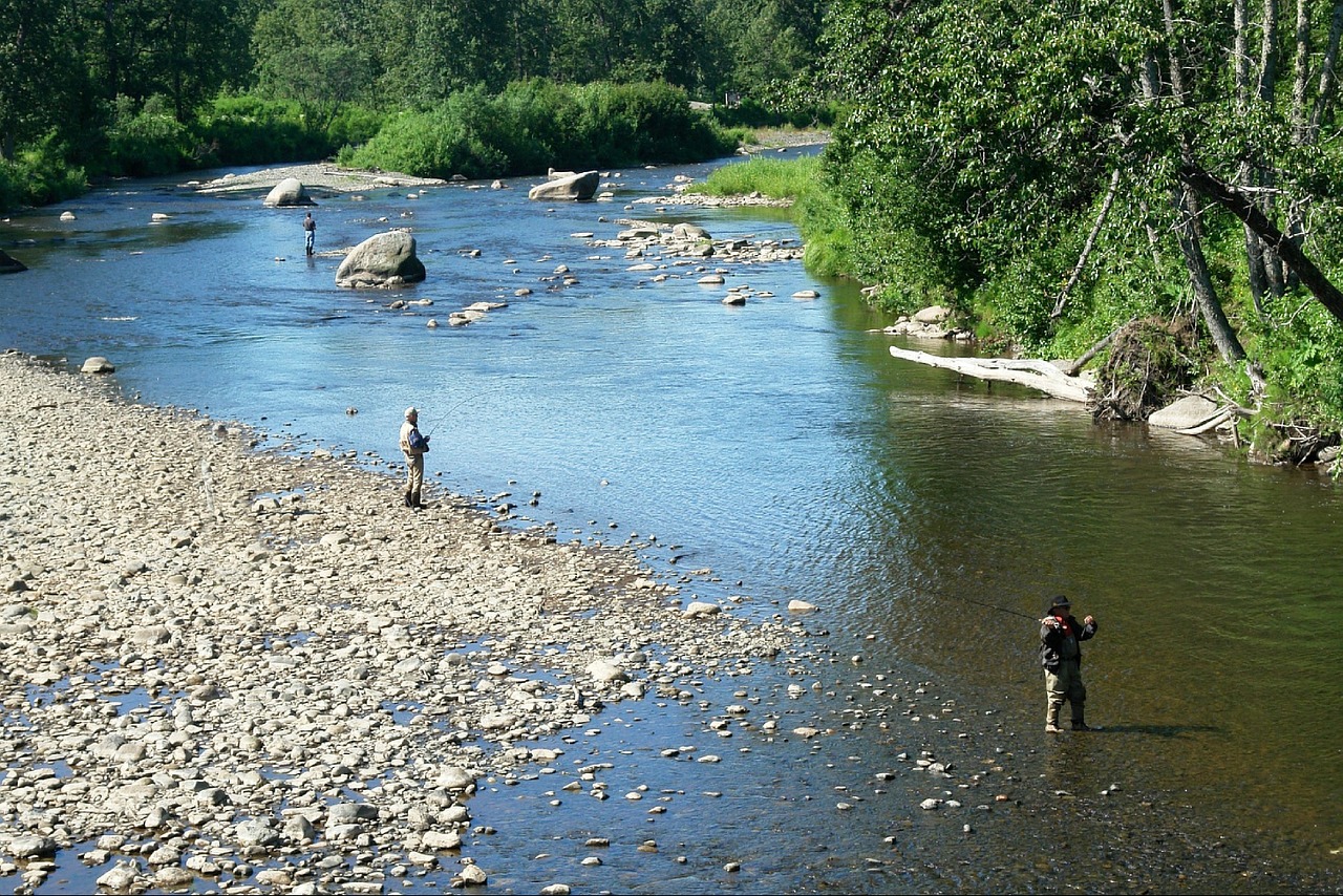 river fishing man free photo