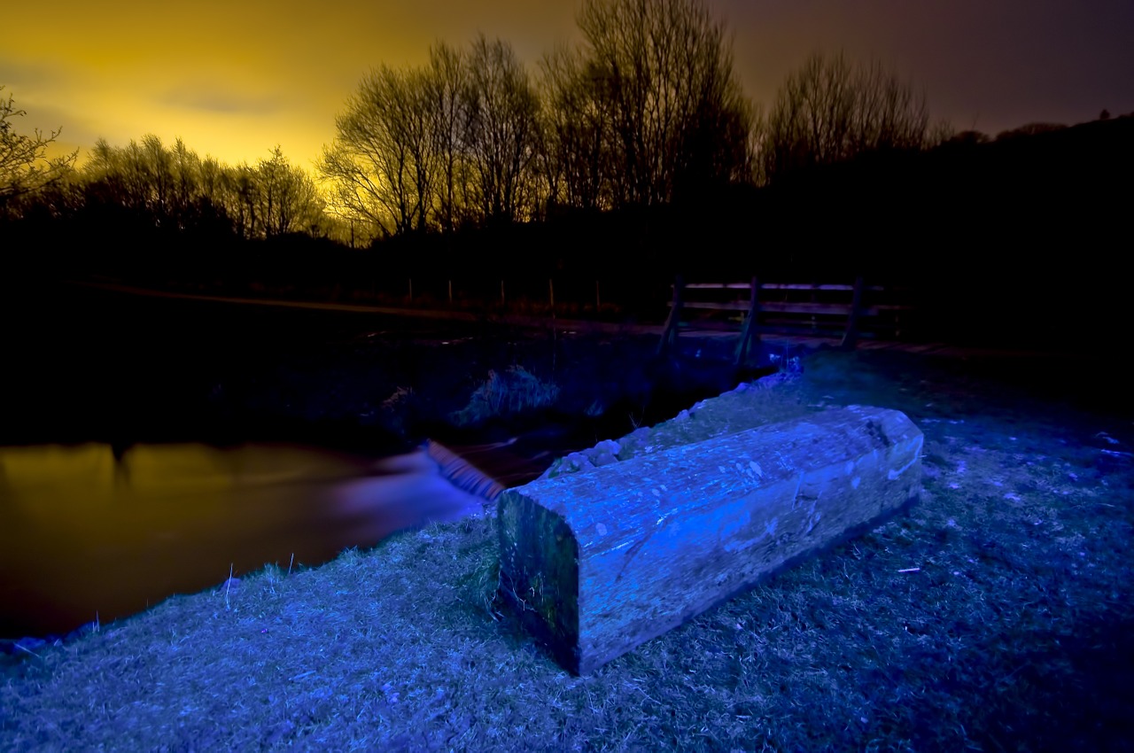 river bridge night free photo