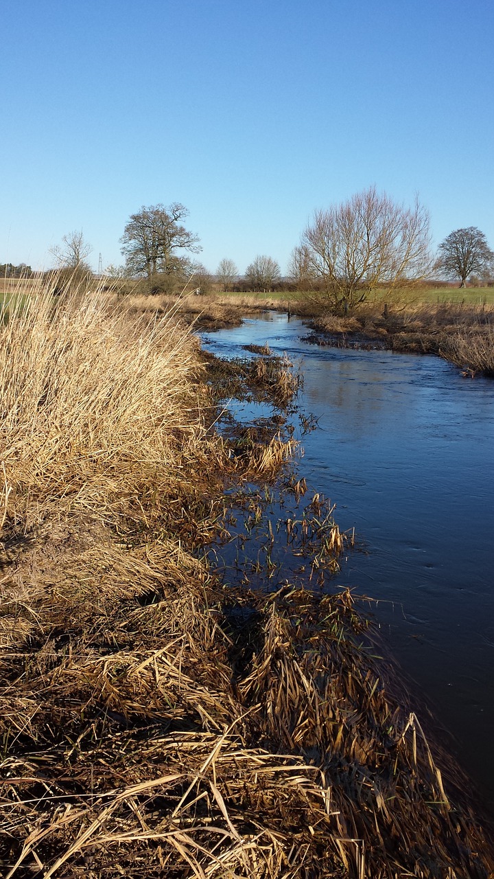 river winter countryside free photo