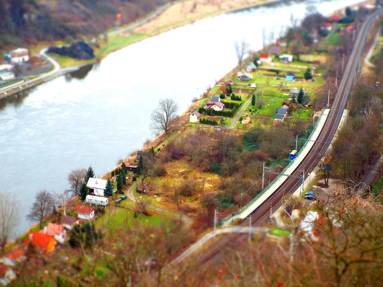 river railway track free photo