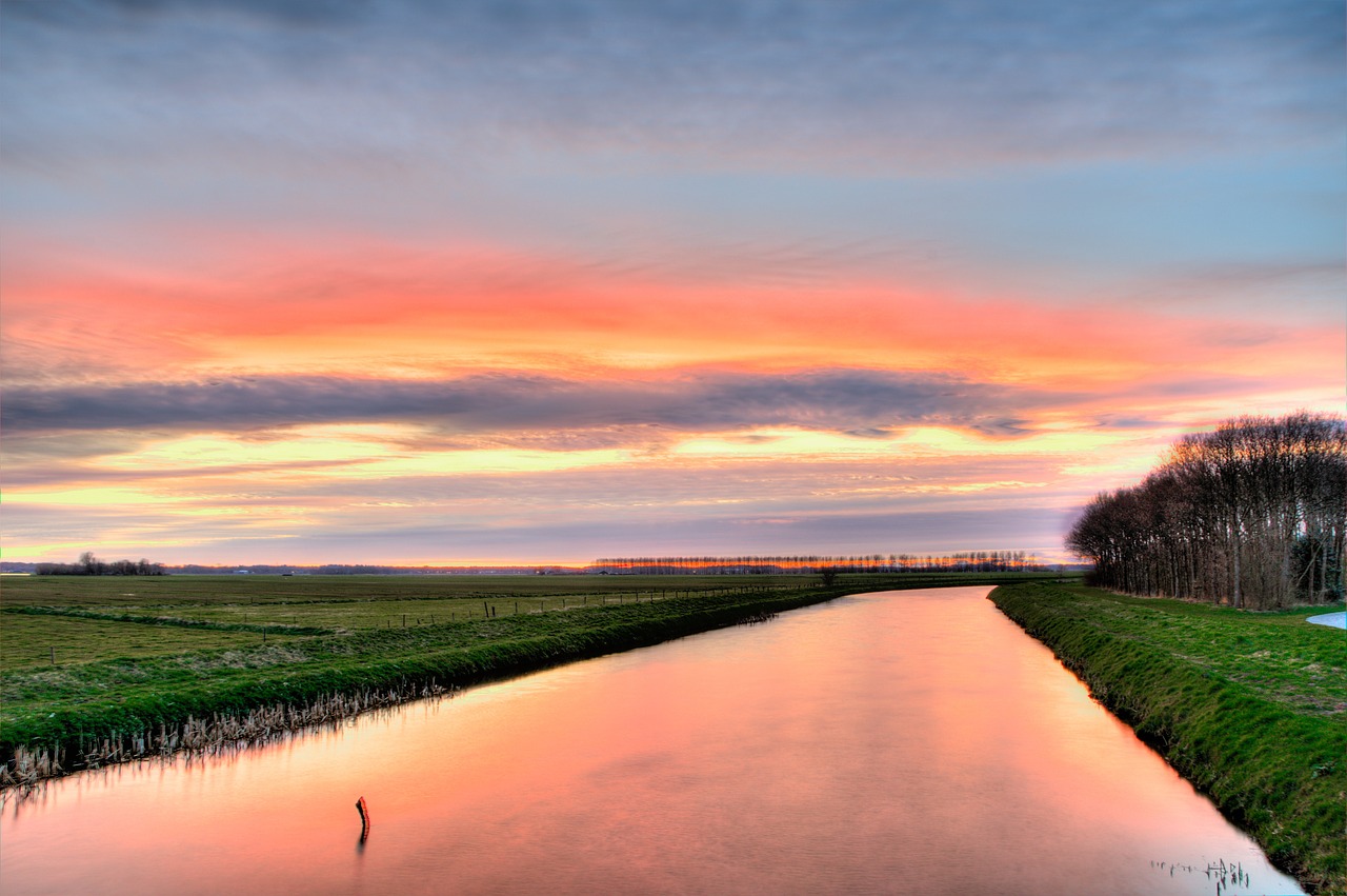 river sunset hdr free photo