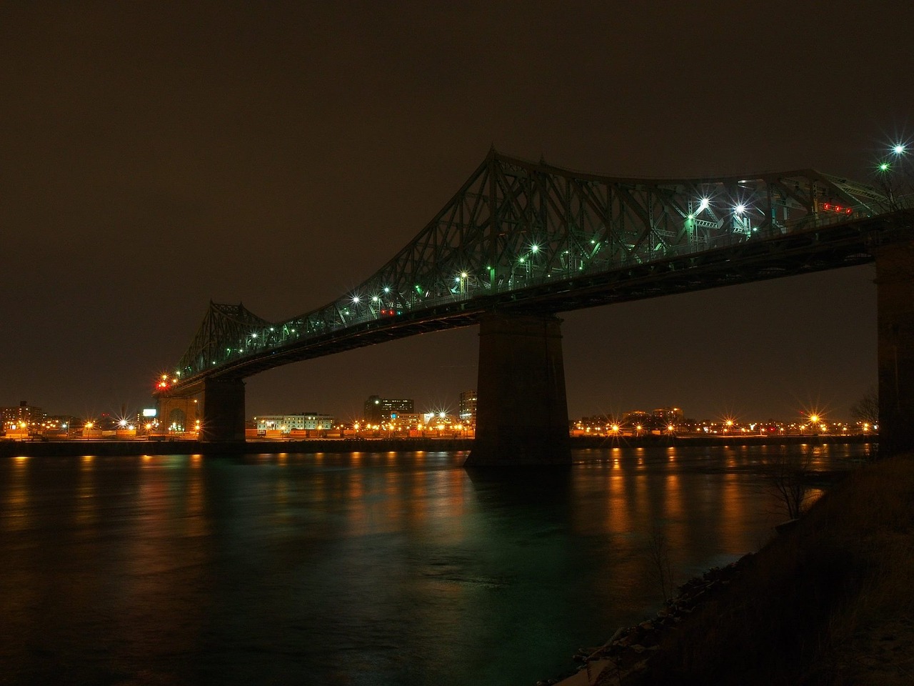 river night bridge free photo