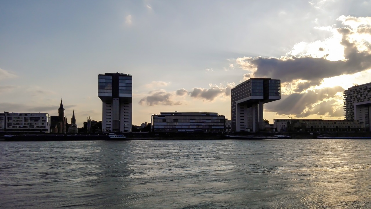 river rhine crane homes free photo