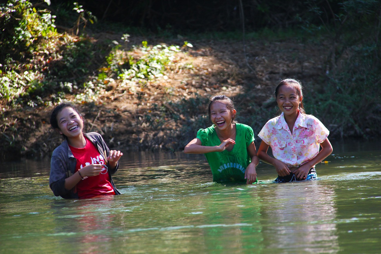 river children laughing free photo