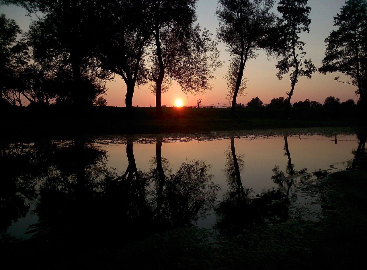 river sunset water free photo