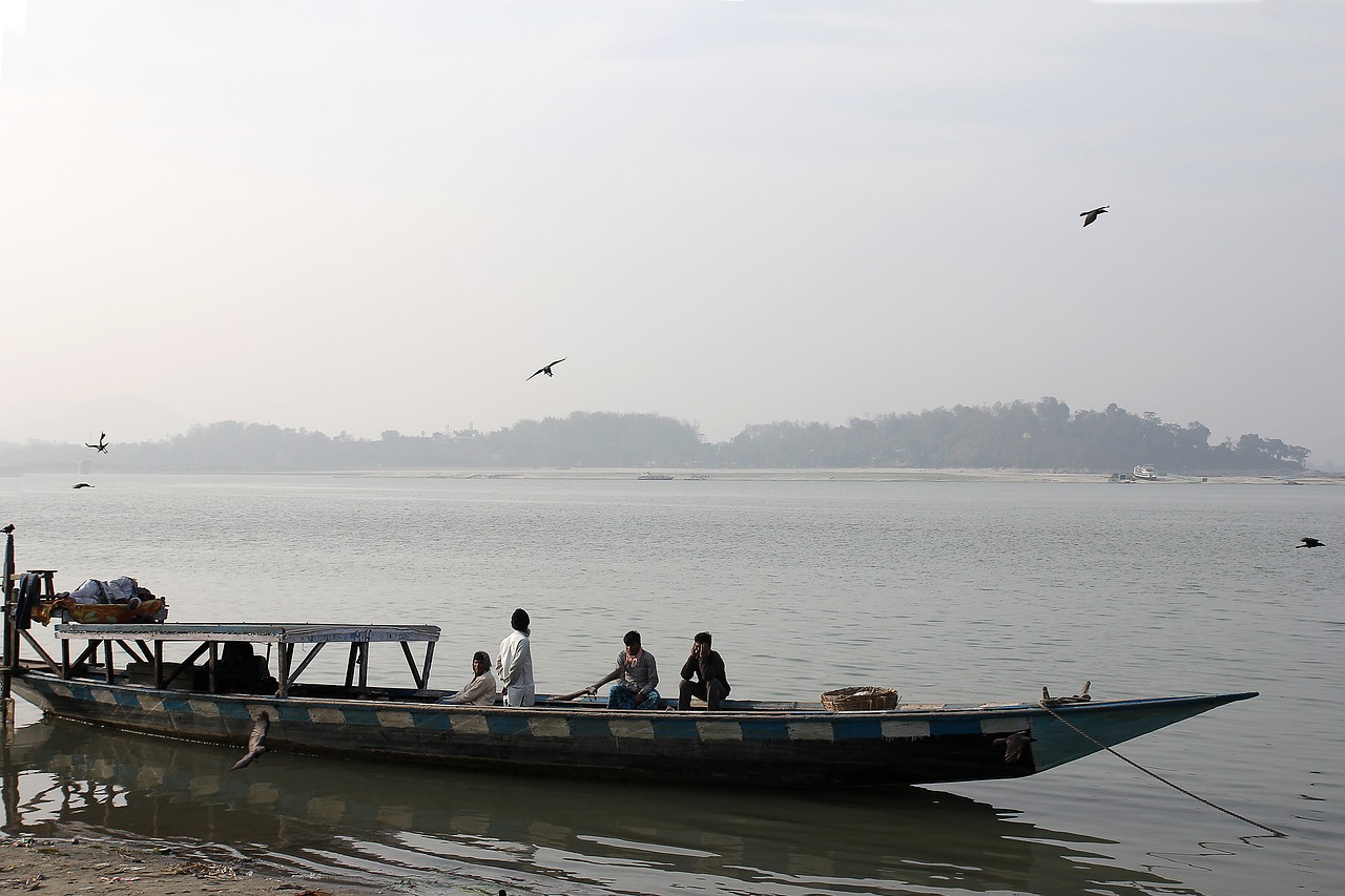 river ferry indian brahmaputra river free photo