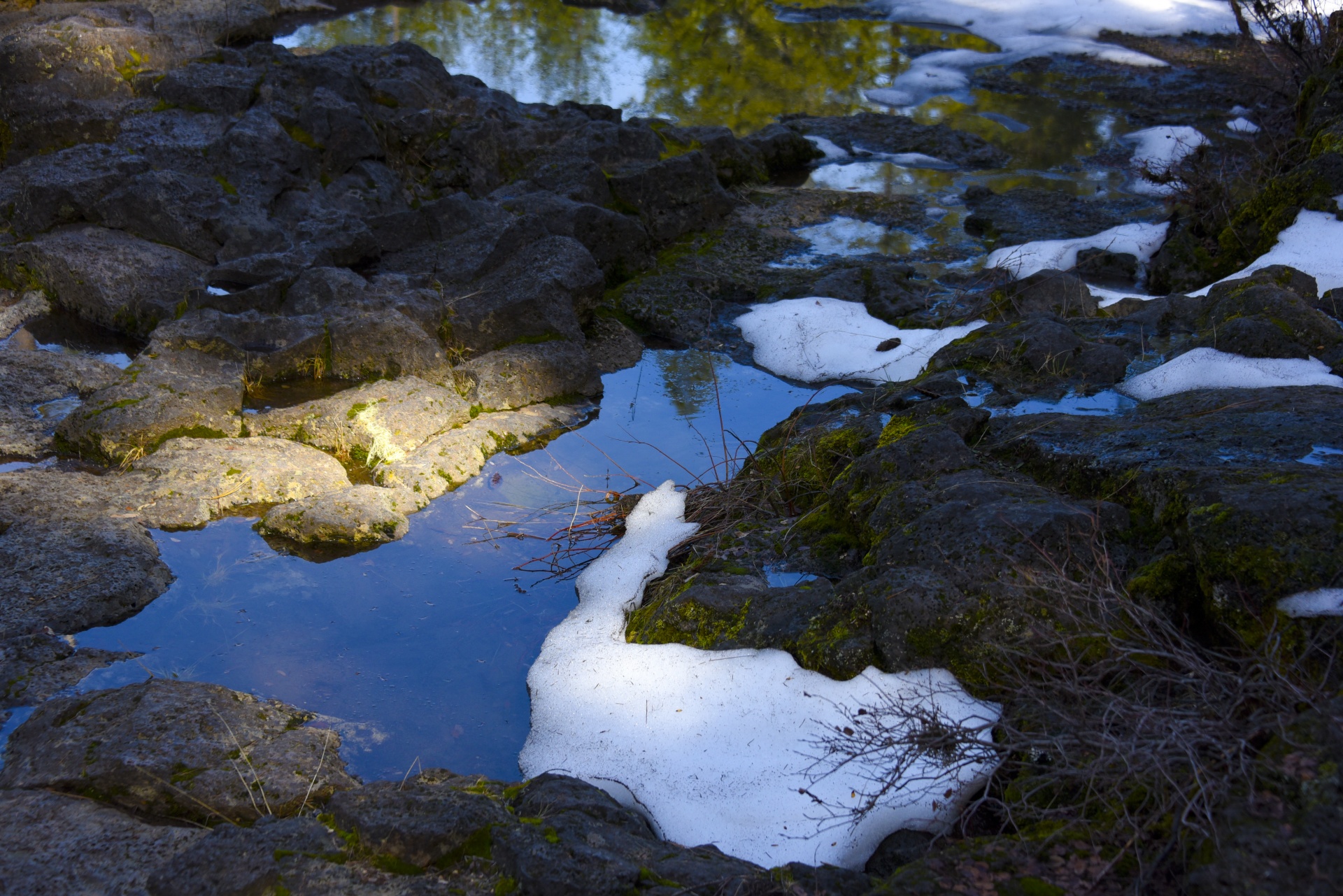 reflection river blue free photo