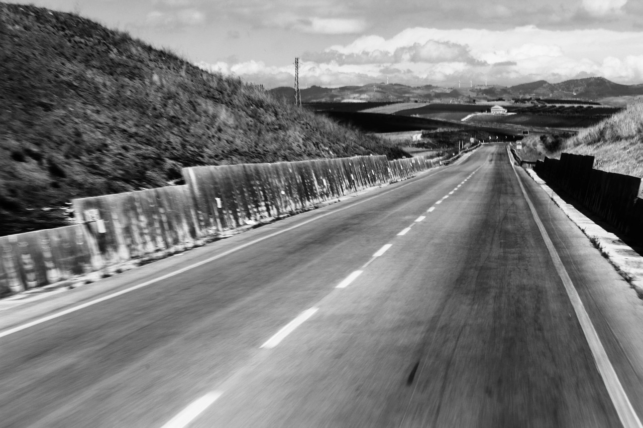 road black and white movement free photo