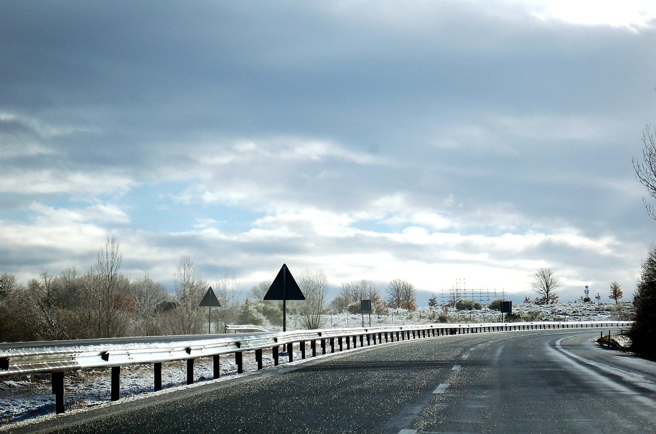 road highway clouds free photo