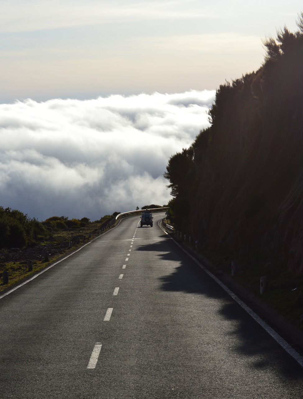 road clouds auto free photo