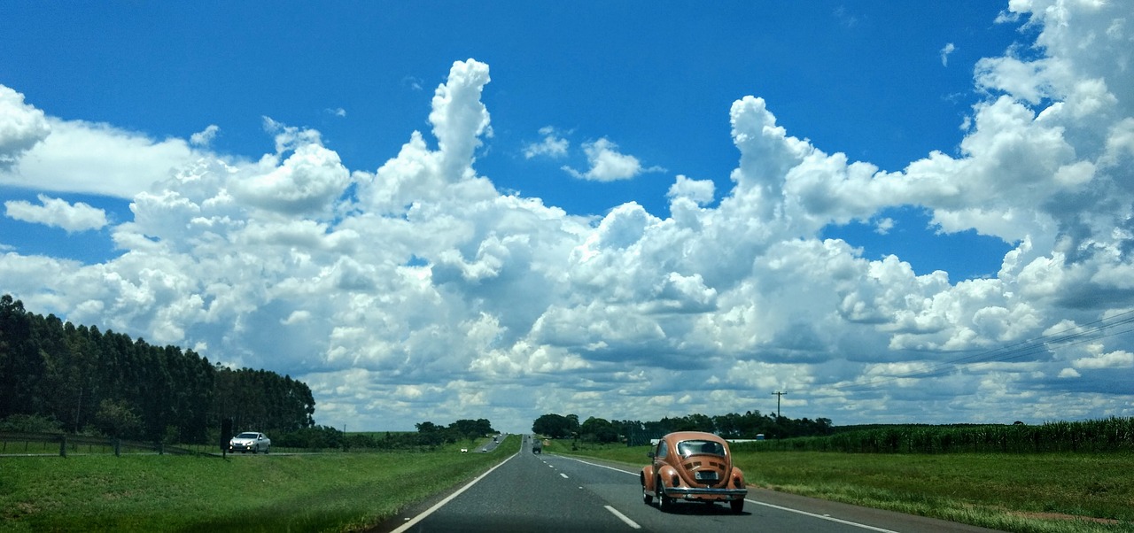 road clouds path free photo