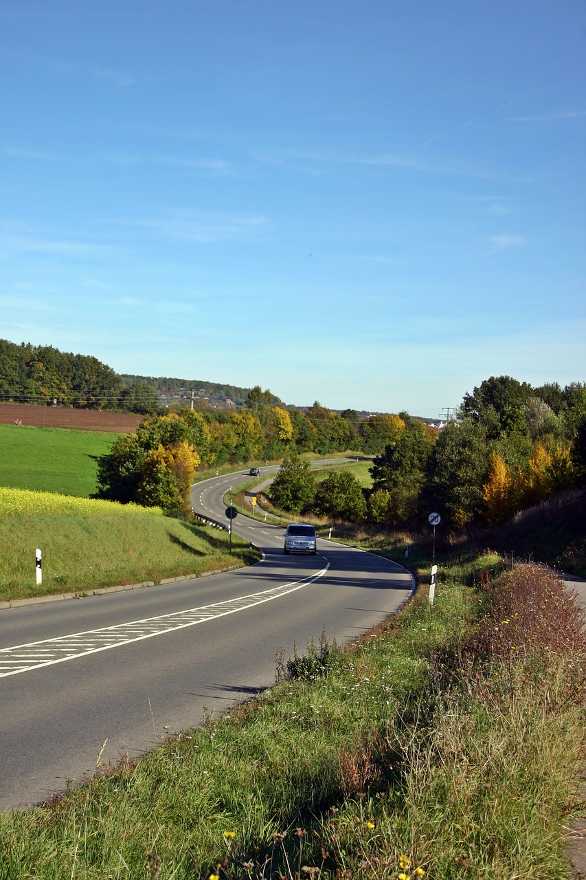 road cycle path landscape free photo