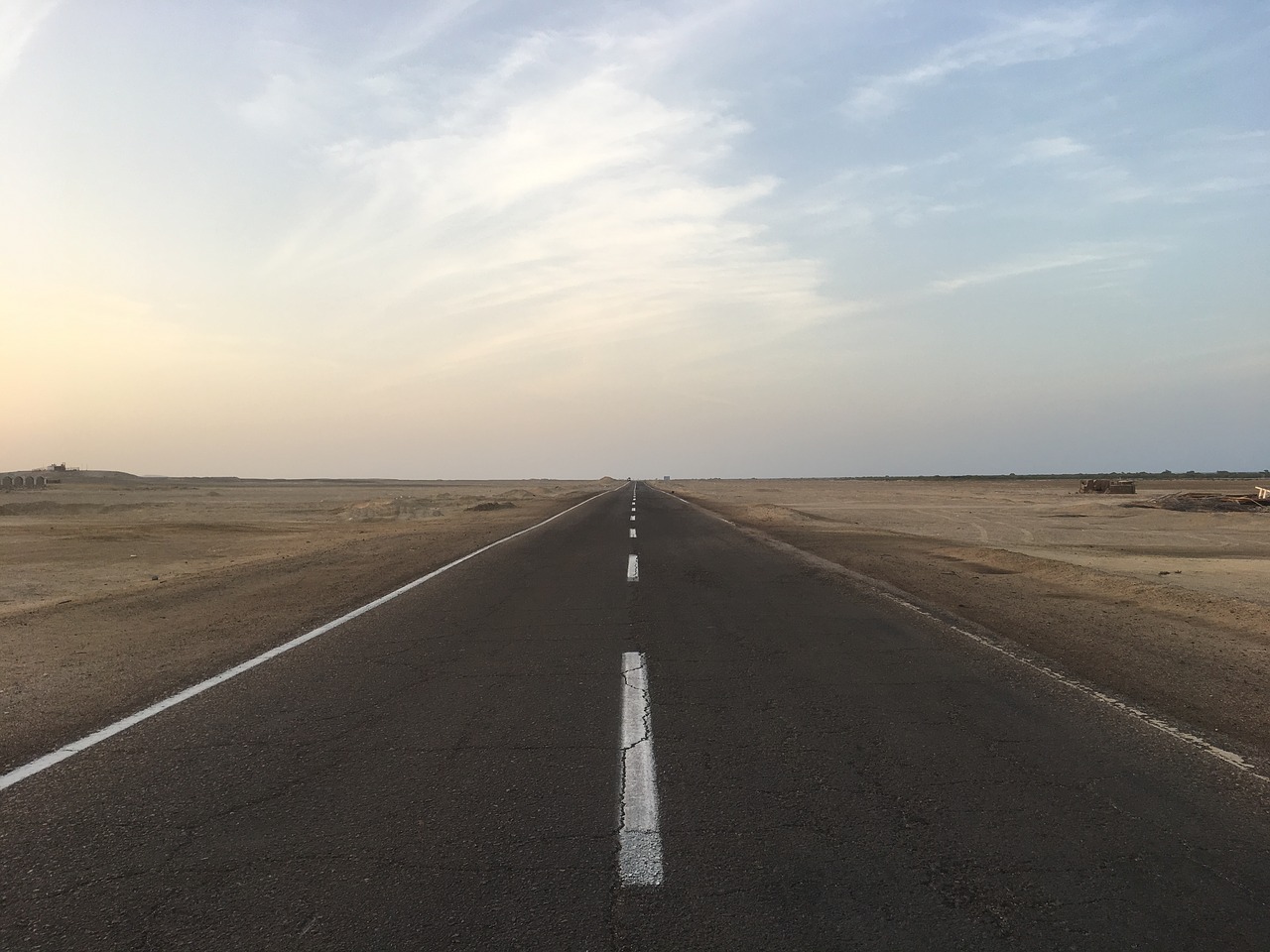 road egypt horizon free photo