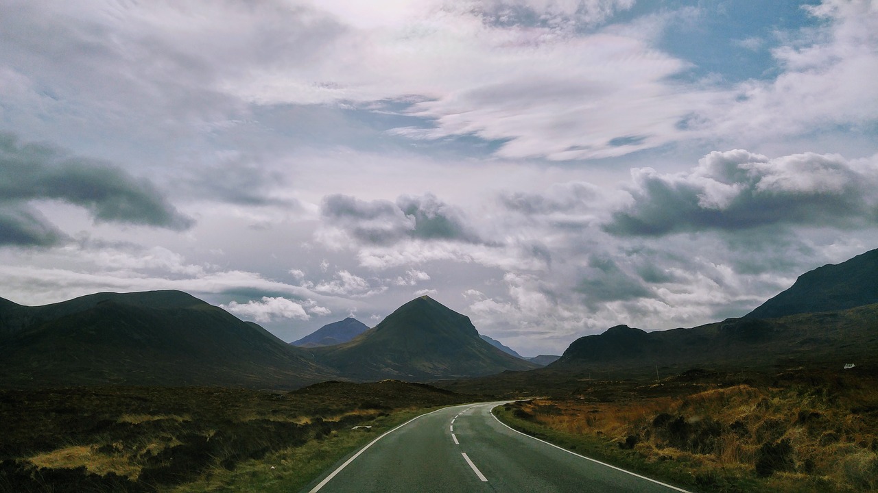 road lonely scotland free photo