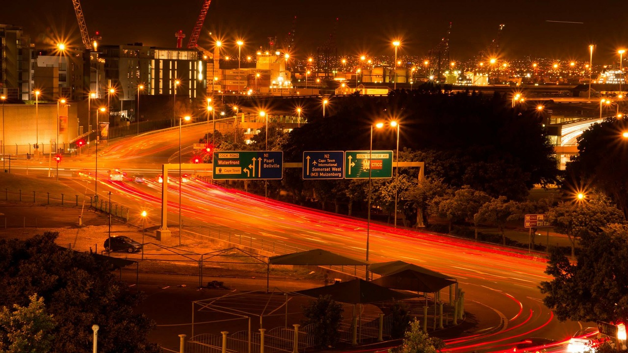 road evening at night free photo