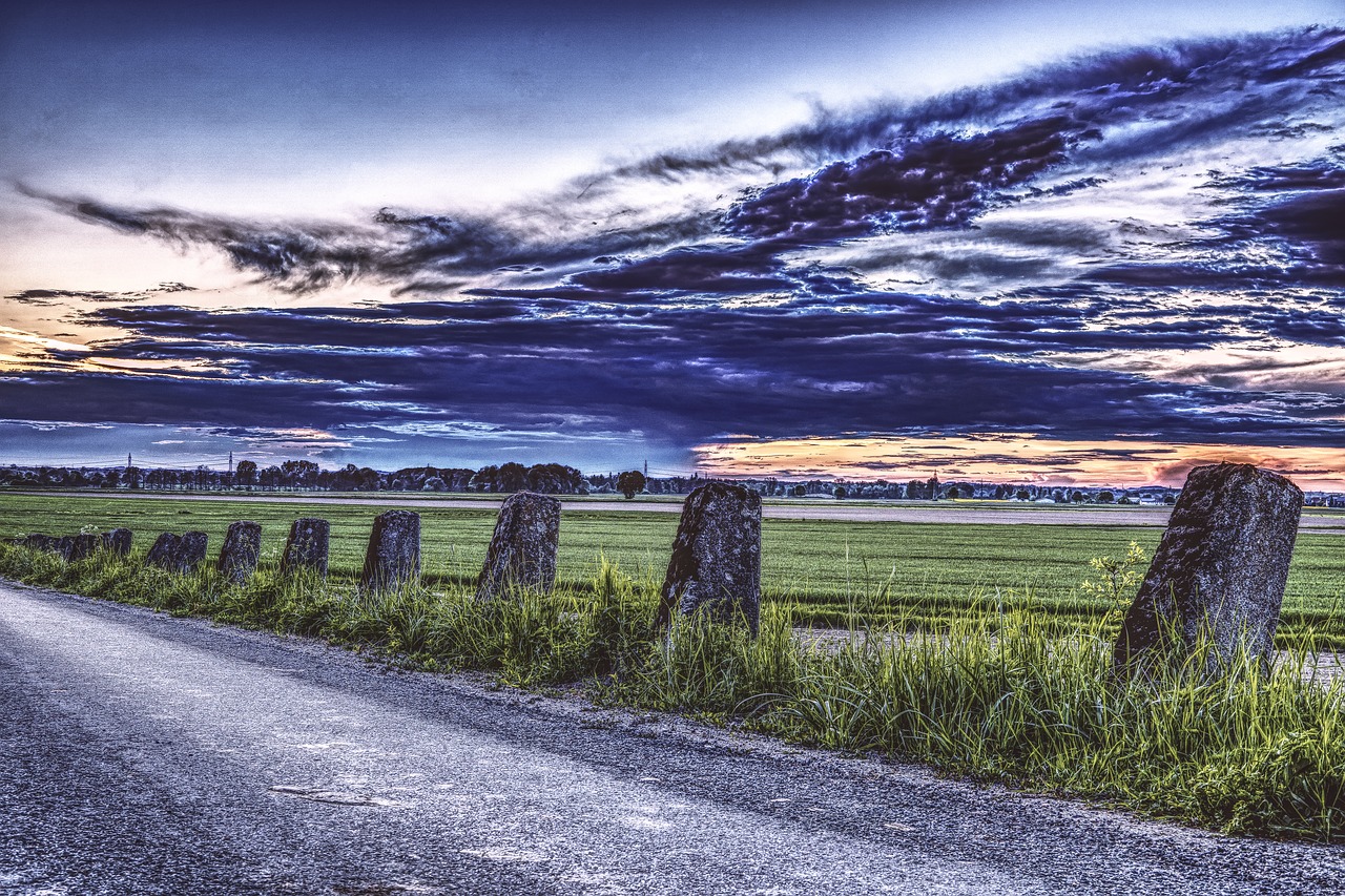 road landscape clouds free photo