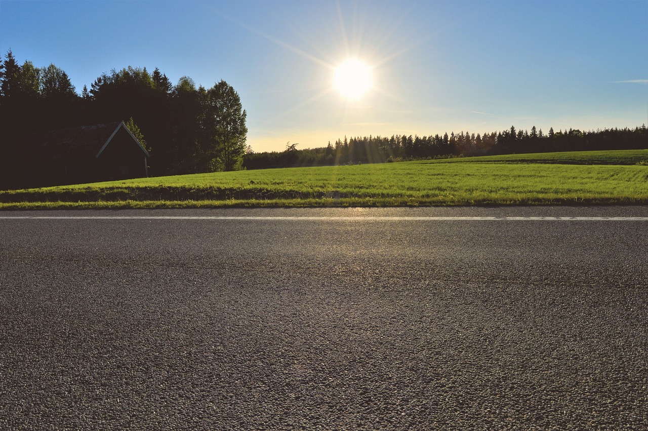 road sunset solar free photo