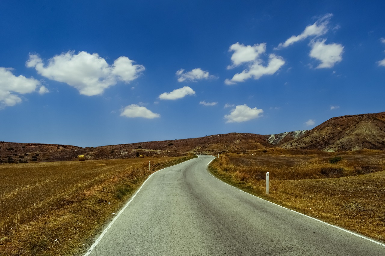 road sky clouds free photo